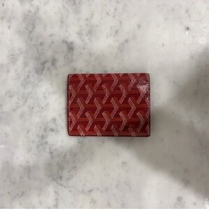 Goyard Red Patterned Card Holder